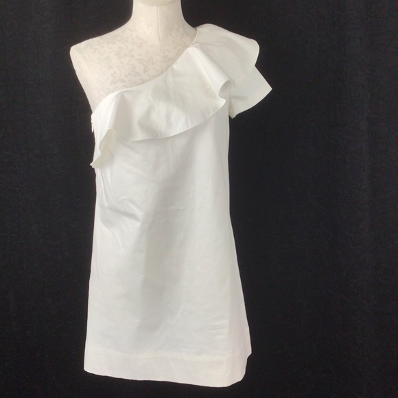 BNWT CLUB MONACO White One Shoulder Dress Size 6 - Picture 2 of 7